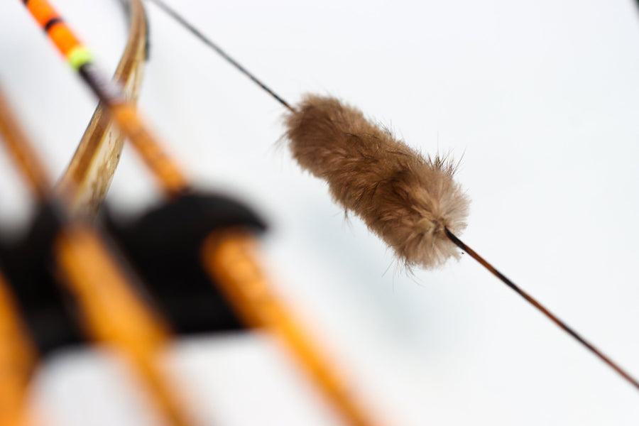 Beaver Fur Bowstring Silencers — silencer near bow limb