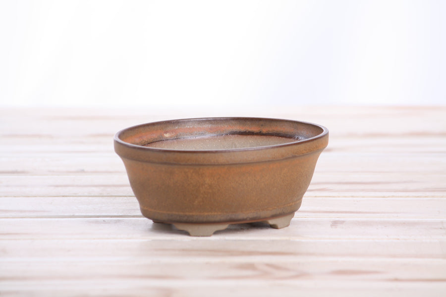 5-Inch Oval B Bonsai Pot - Deep Stone