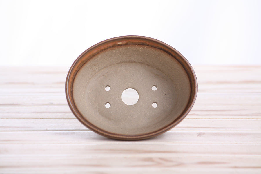5-Inch Oval B Bonsai Pot - Deep Stone