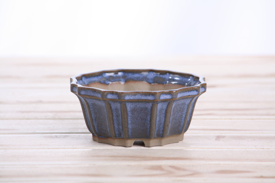 4.5-Inch Flower Bonsai Pot - Denim