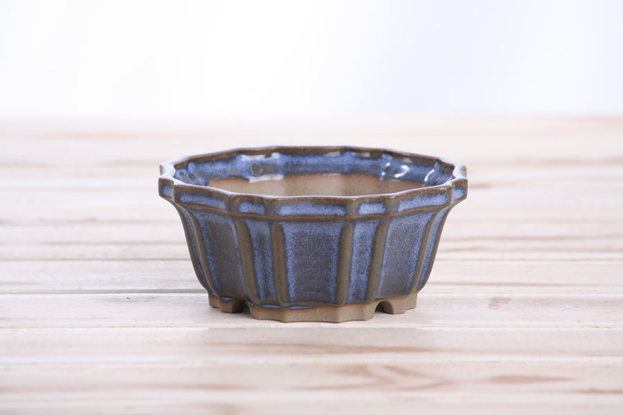 4.5-Inch Flower Bonsai Pot - Denim