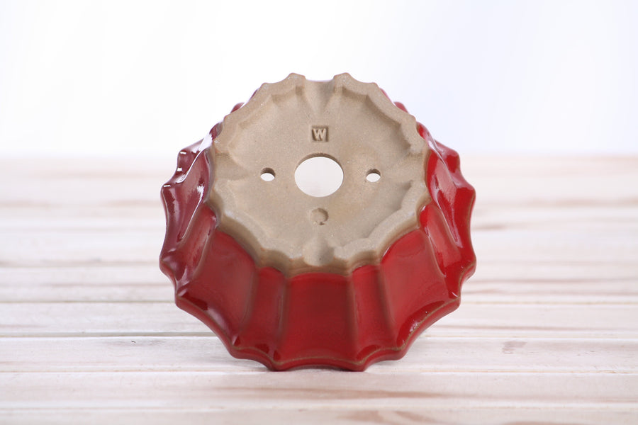 4.5-Inch Flower Bonsai Pot - Red