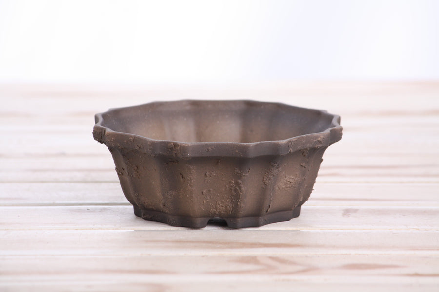 5-Inch Flower Bonsai Pot - Textured Unglazed Limited Edition