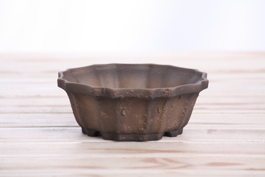 5-Inch Flower Bonsai Pot - Textured Unglazed Limited Edition