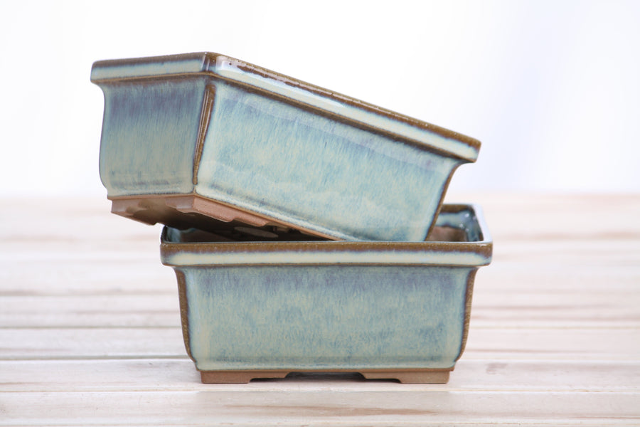 5-Inch Rectangle Deep Bonsai Pot - Glacier