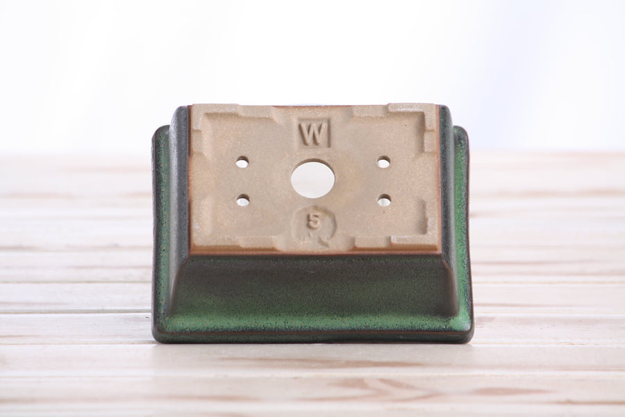 5-Inch Rectangle Deep Bonsai Pot - Avocado
