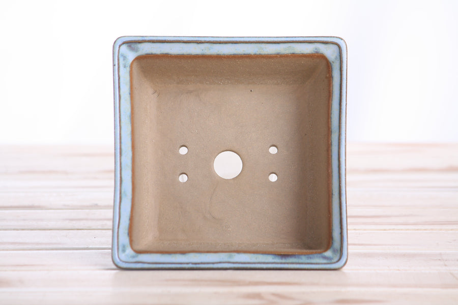 5.5-Inch Square Bonsai Pot - Glacier