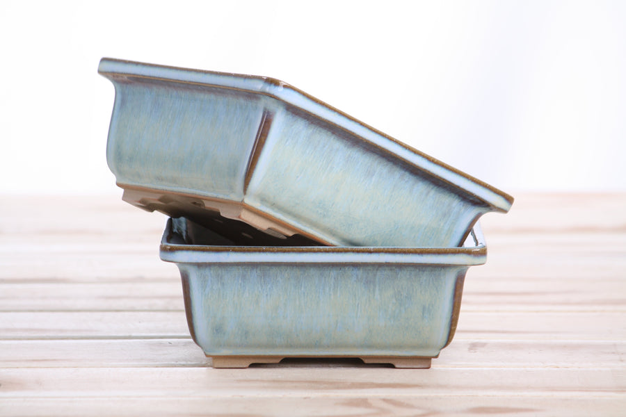 5.5-Inch Square Bonsai Pot - Glacier
