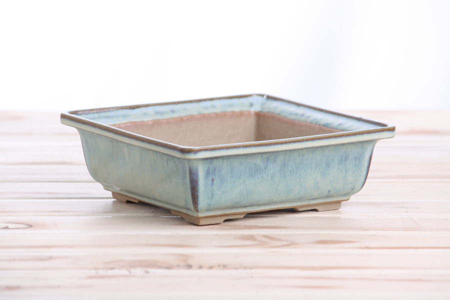 7-Inch Square Bonsai Pot - Glacier