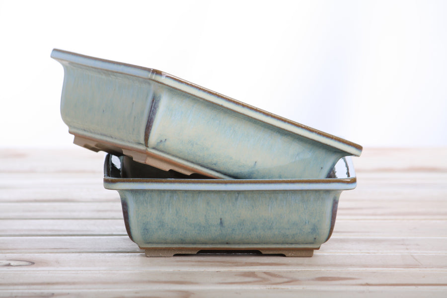 7-Inch Square Bonsai Pot - Glacier