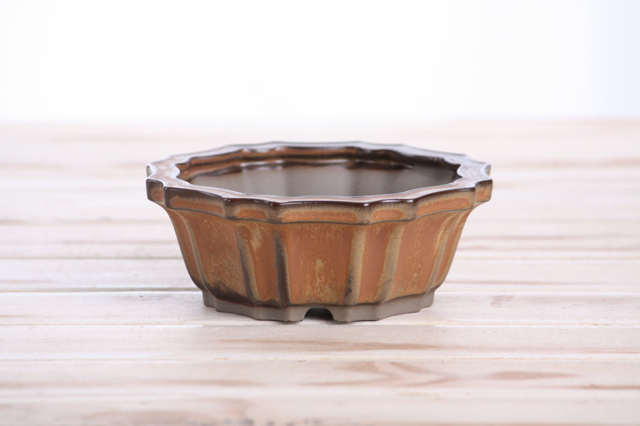 5-Inch Flower Bonsai Pot - Deep Stone