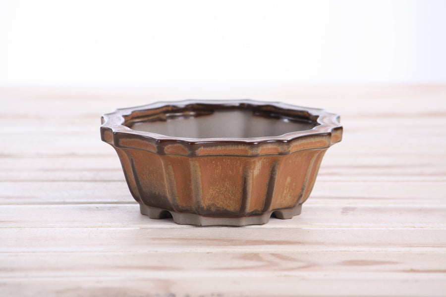 5-Inch Flower Bonsai Pot - Deep Stone