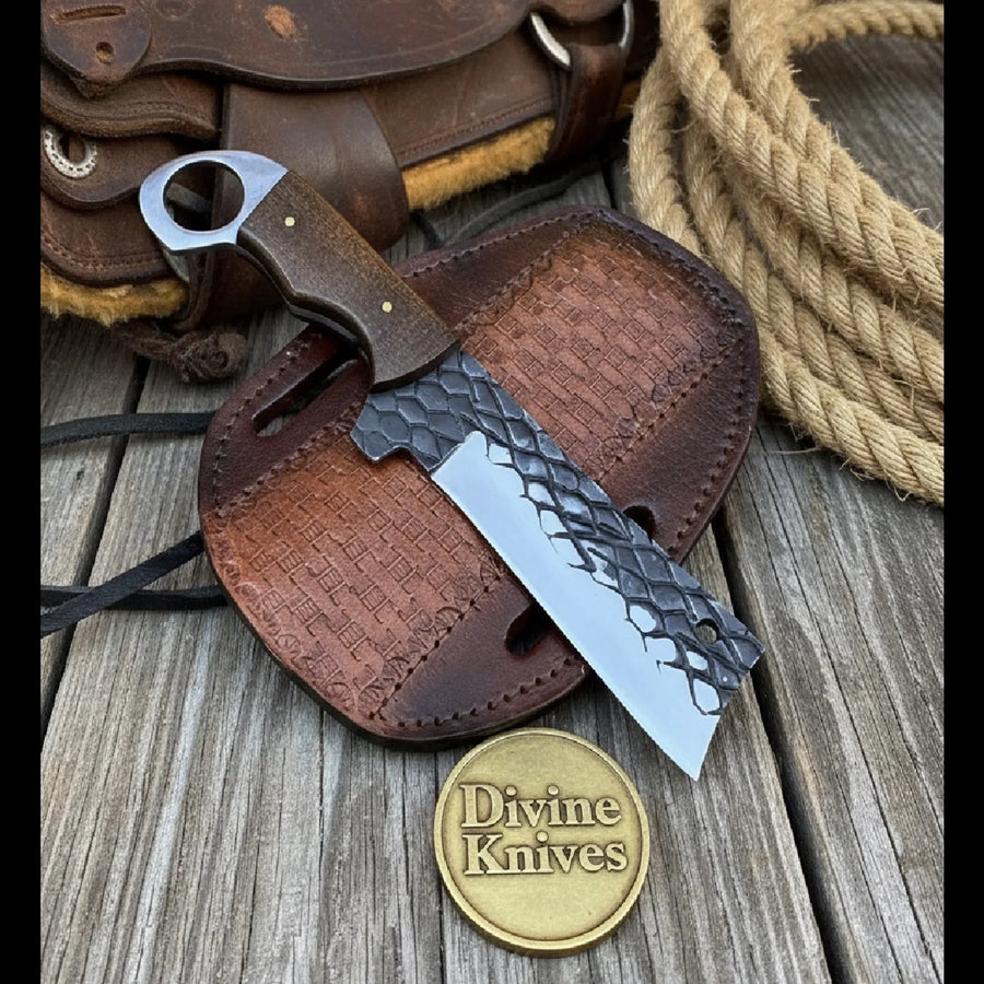Ironwood Dragon Pattern Bull Cutter with Engraved Scale Blade
