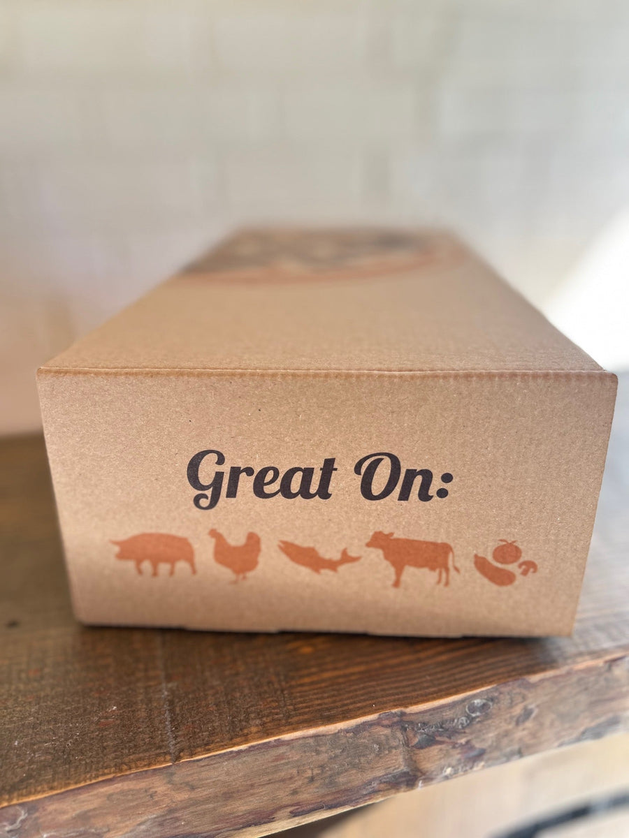 Whole Hog gift box end showing food pairing illustrations