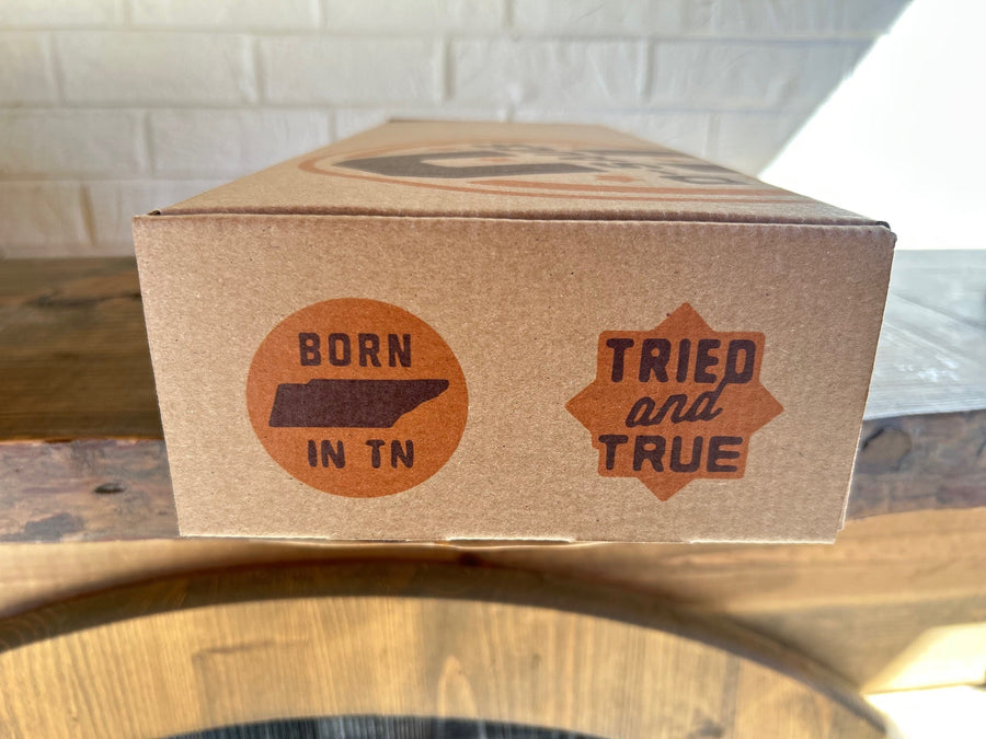 End of Grill Master gift box with Born in TN and Tried and True graphics