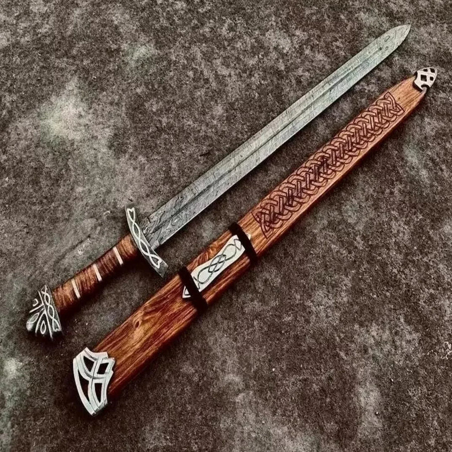Norwegian Viking Sword with Carved Norse Knotwork