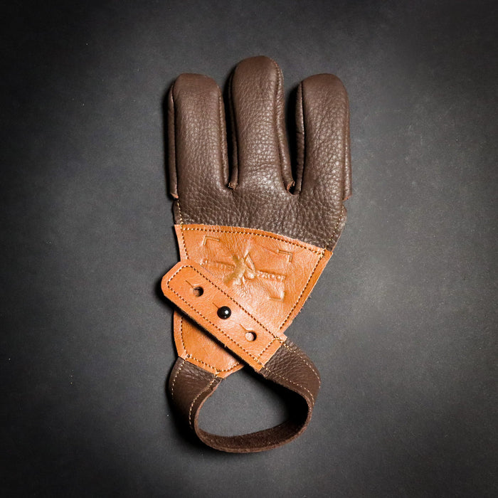 Leather Archery Shooting Glove — three-finger leather shooting glove