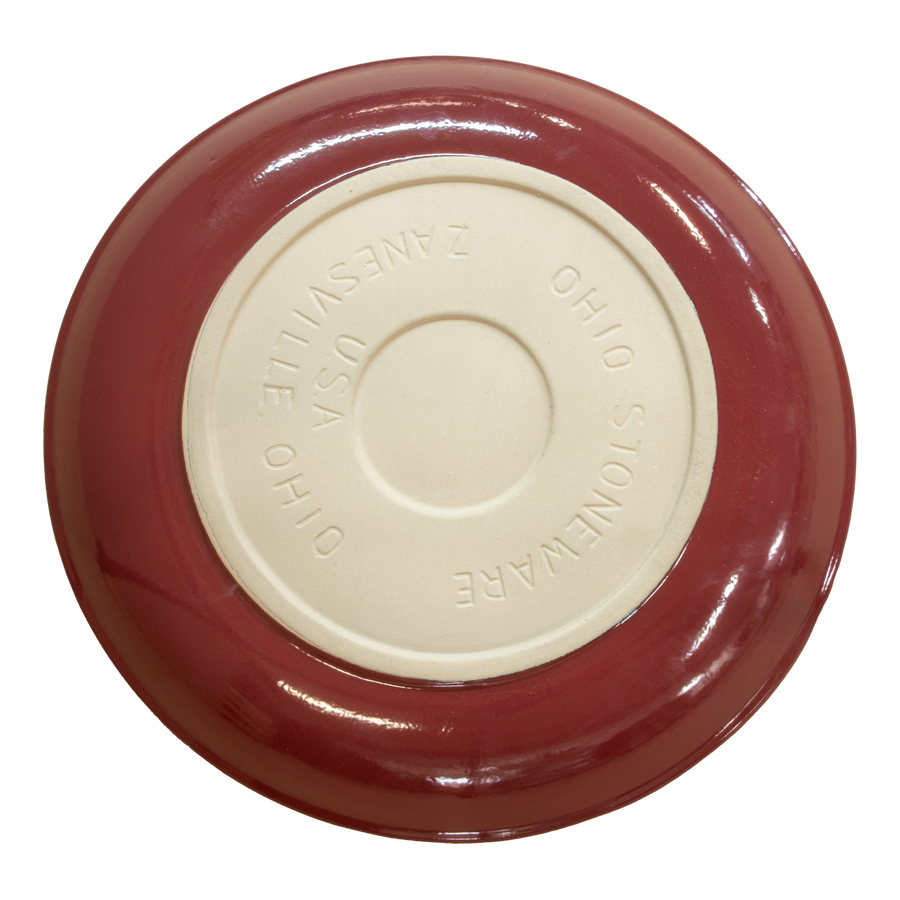 Birdbath Non-Locking Stoneware Top - Burgundy - underside showing the seating surface