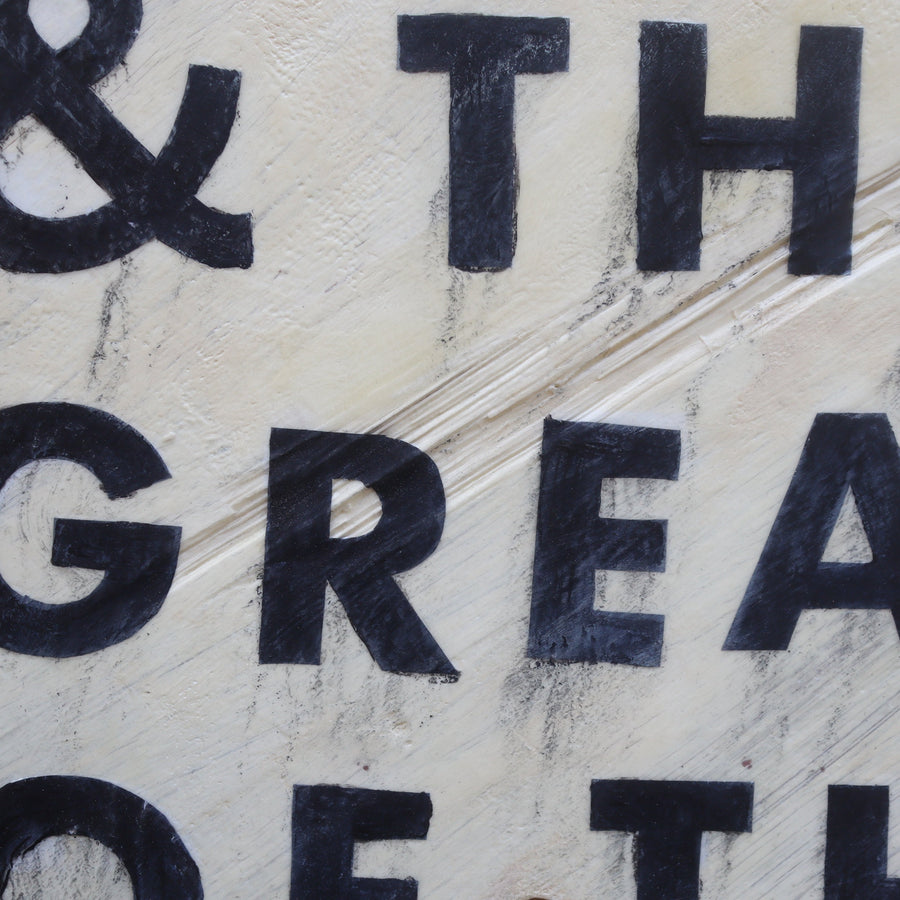 The Greatest of These Is Love art print with bold black lettering.