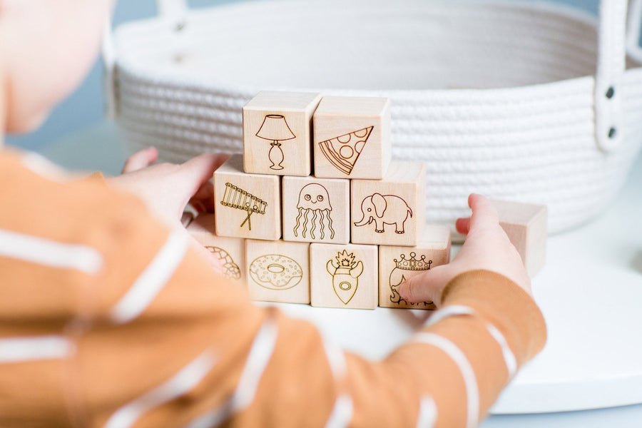 Maple Alphabet Blocks: 30-Piece Unfinished ABC Set