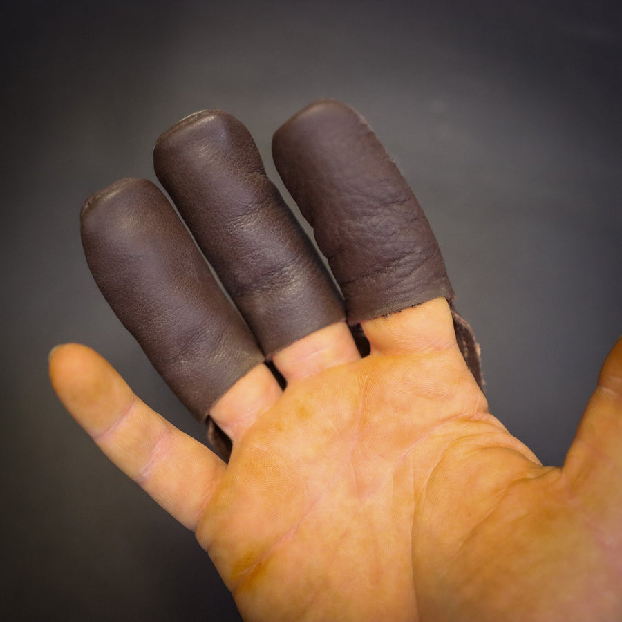 Leather Archery Shooting Glove — three covered shooting fingers