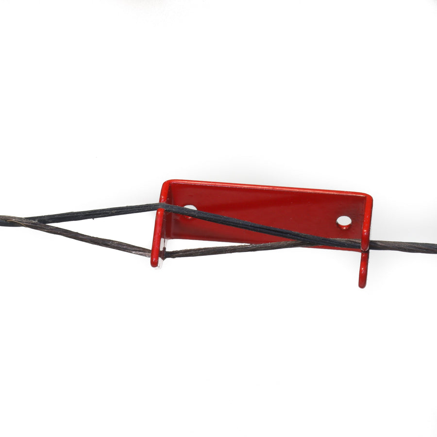 Beaver Fur Bowstring Silencers — red bowstring separator detail