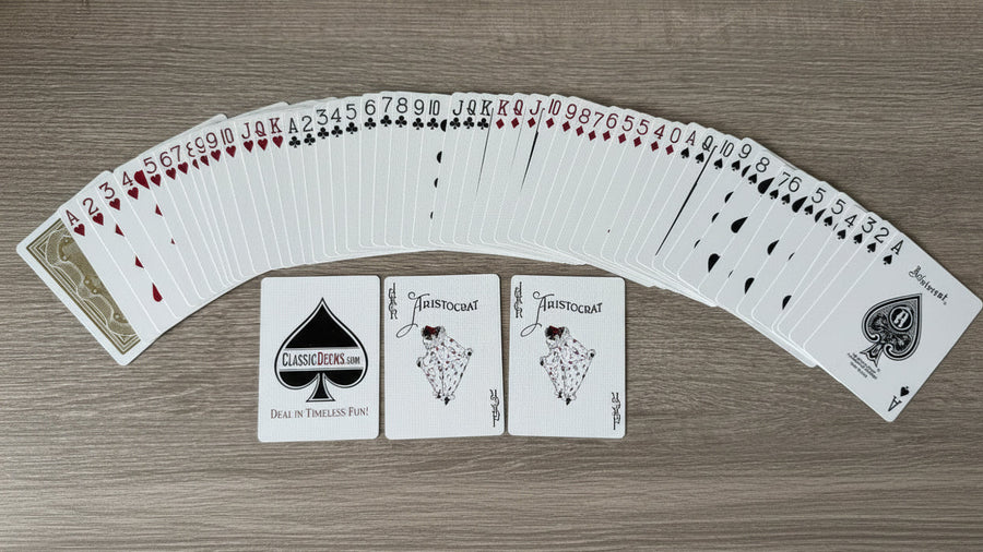 Spread of Gold Aristocrat faces with jokers and an Ace