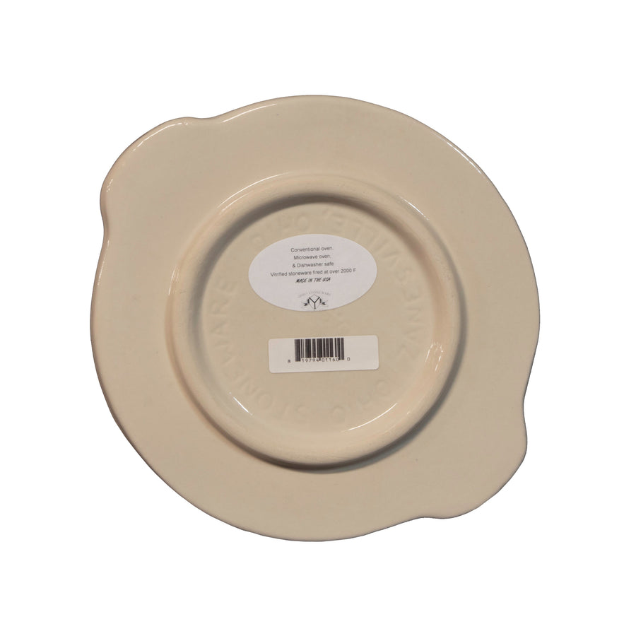 Stoneware Utility Crock Cover - 1 Gallon - underside showing the seating surface