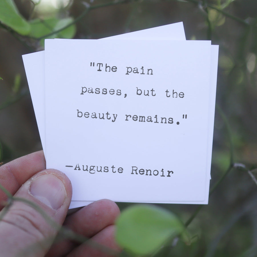 Printed quote and reflection cards from the 365 Imperfect Cards collection.