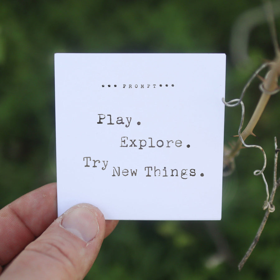 Printed quote and reflection cards from the 365 Imperfect Cards collection.