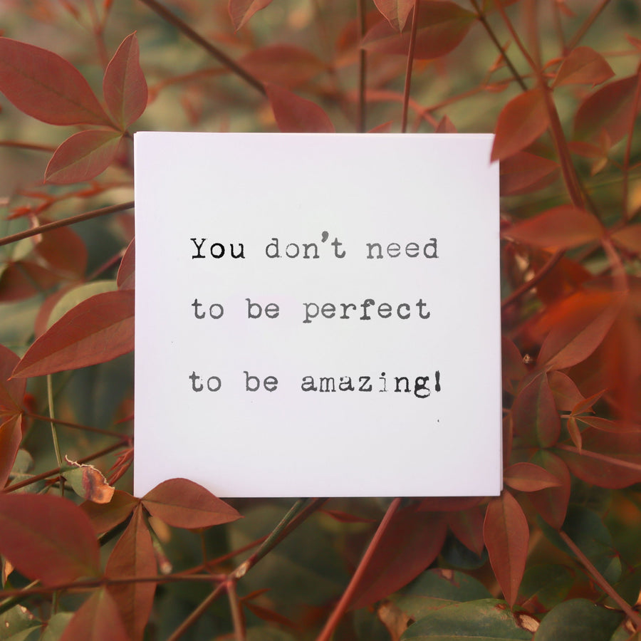 Printed quote and reflection cards from the 365 Imperfect Cards collection.