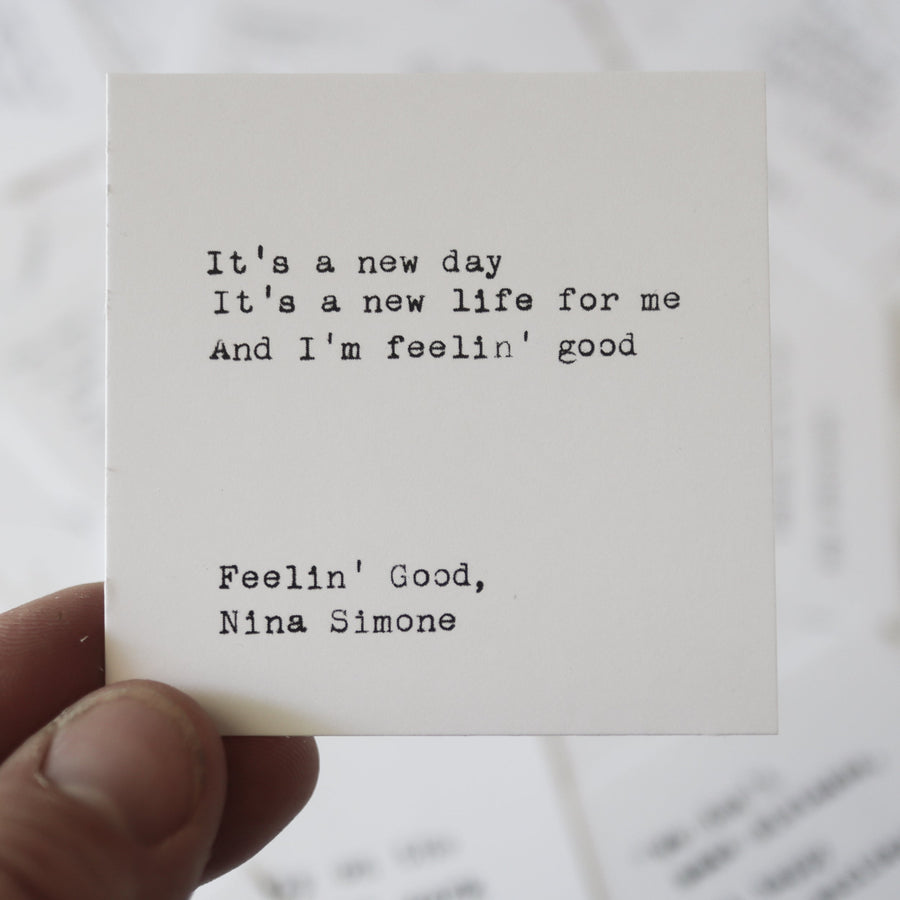 Printed quote and reflection cards from the 365 Imperfect Cards collection.