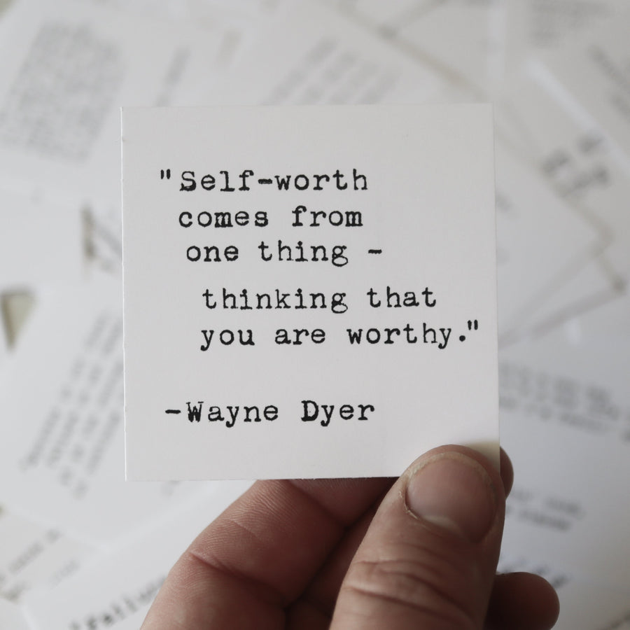 Printed quote and reflection cards from the 365 Imperfect Cards collection.
