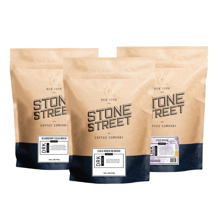 Iced & Easy Bundle assortment showing 3 labeled Stone Street coffee bags