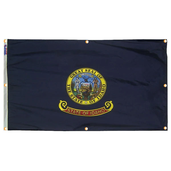 Idaho Flag with Grommets Along the Edges for Wall Hanging