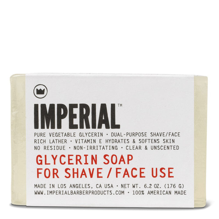 Unscented Glycerin Shave & Face Soap Bar — wrapped 6.2 oz rectangular shave-and-face soap bar