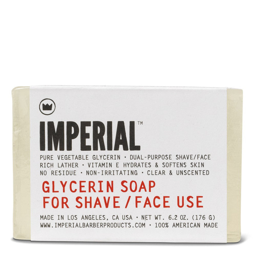 Unscented Glycerin Shave & Face Soap Bar — wrapped 6.2 oz rectangular shave-and-face soap bar
