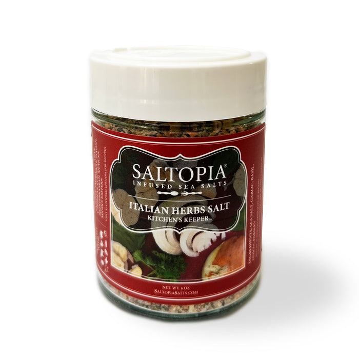 Product photo for Italian Herbs & Garlic infused salt – KITCHEN'S KEEPER
