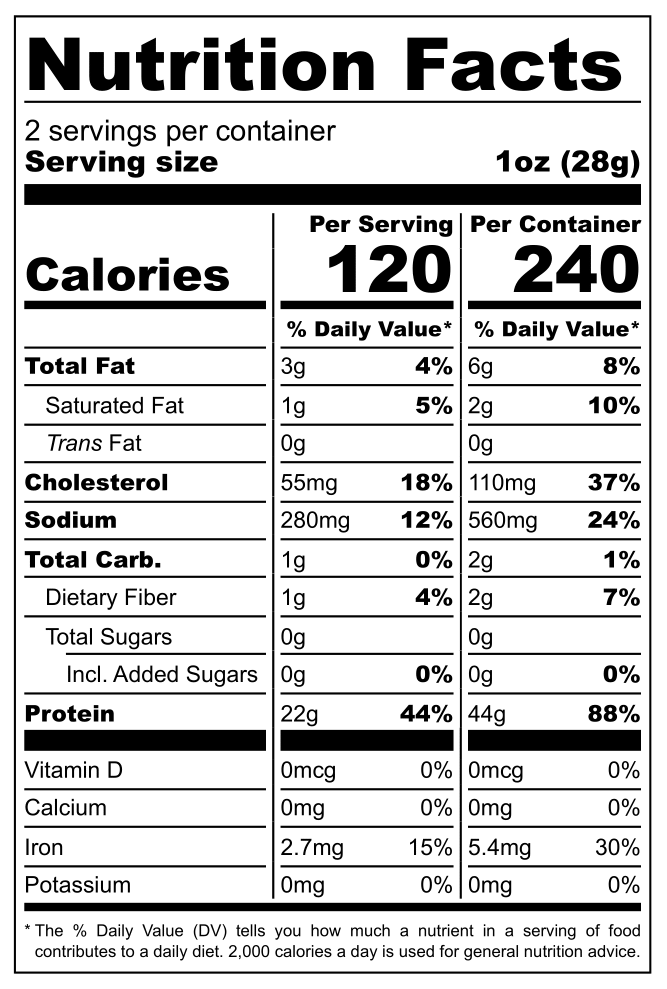 Jalapeño Beef Jerky Crisps – 2 oz — nutrition information 4 of 4
