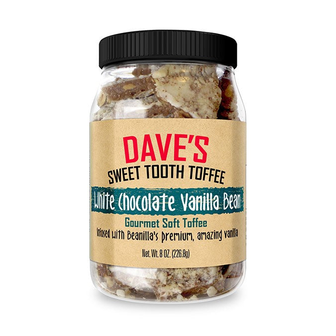 White Chocolate Vanilla Bean Toffee — product and serving view