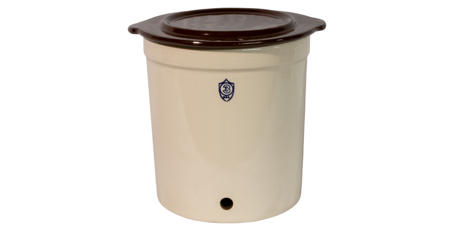 3 Gallon Stoneware Beverage Crock with Lid