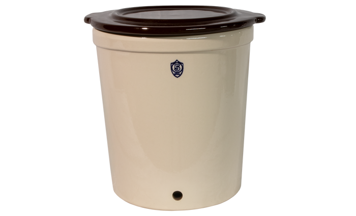 5 Gallon Stoneware Beverage Crock with Lid