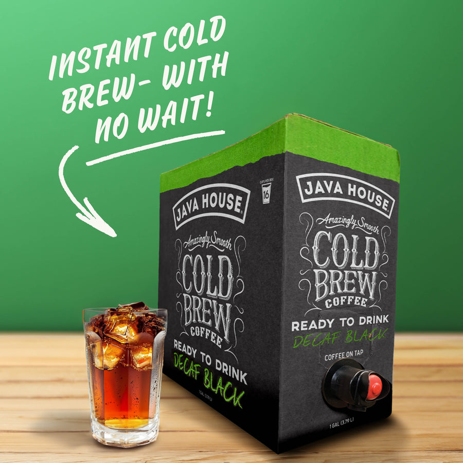 Decaf box with instant-serving message