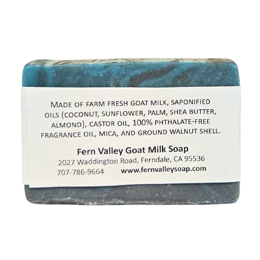 King goat milk soap — rear ingredient label