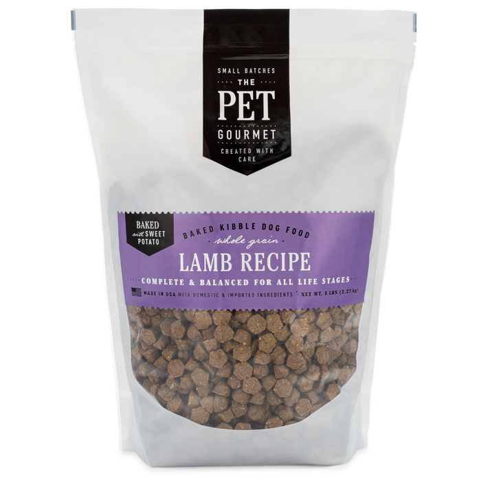 Lamb oven-baked dog kibble