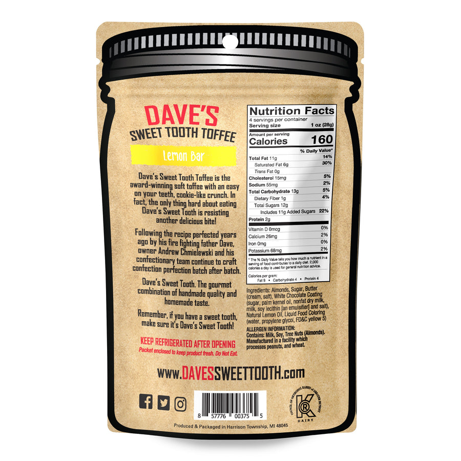 Lemon Bar Toffee — back or label view