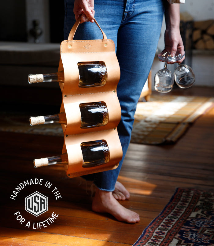 Leather Bottle Bandolier  - USA Made