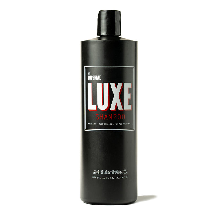 LUXE Citrus & Amber Shampoo — 16 oz shampoo bottle, front label