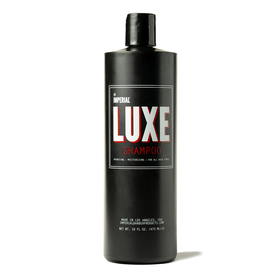 LUXE Citrus & Amber Shampoo — 16 oz shampoo bottle, front label
