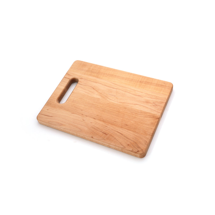 Maple handled cutting board showing its plain working surface